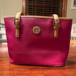 Giani Bernini Pink and Tan Satchel